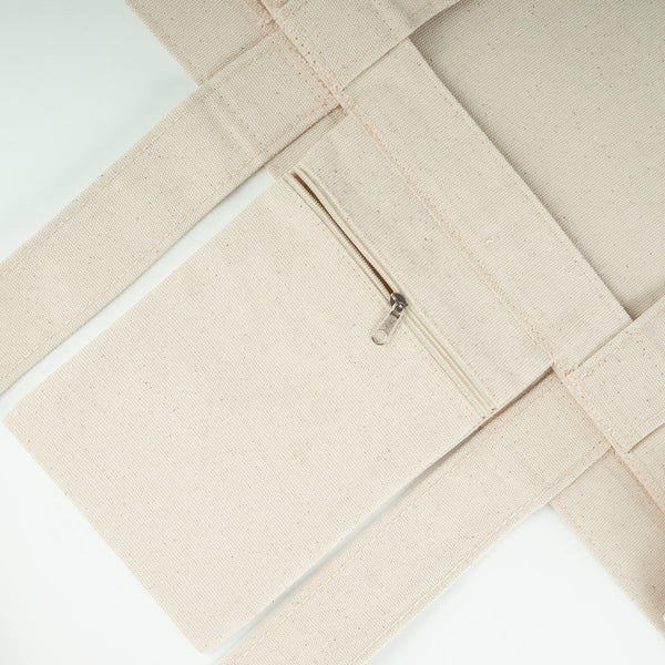 Canvas Tote Bag with Front Pocket – 18" × 14" × 4" (45 × 35 × 10 cm) – Full Gusset – 10 oz - Pamusan.com