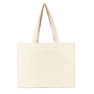 Canvas Tote Bag with Front Pocket – 18" × 14" × 4" (45 × 35 × 10 cm) – Full Gusset – 10 oz - Pamusan.com