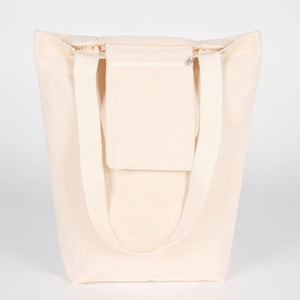 Canvas Tote Bag with Woven Handles – 14" × 16" × 4" (35 × 40 × 10 cm) – Natural 10 oz - Pamusan.com