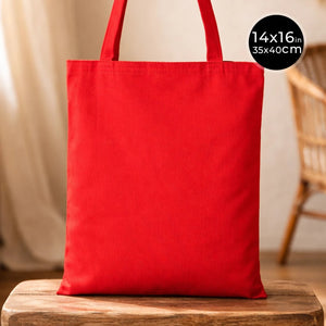 Canvas Tote Bags Red 14"W x 16"H – Blank Cotton Shopping & Gift Bags - Pamusan.com