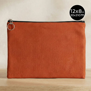 Ceramic Cotton Zippered Clutch Pouch – 12" × 8" (30 × 21 cm) – 10 oz Fabric - Pamusan.com