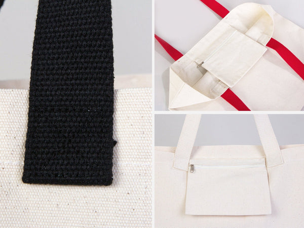 Christmas Canvas Tote Bag 18"W x 14"H x 3"L – Santa & Holiday Crew Design - Pamusan.com