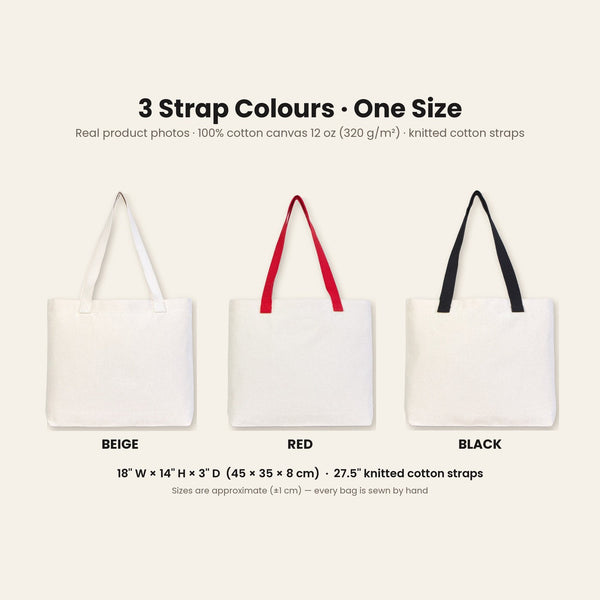 Christmas Canvas Tote Bags Bulk – 18" × 14" × 3" (45 × 35 × 8 cm) with Beige, Red or Black Knitted Handles, 18 Happy New Year 2027 Designs - Pamusan.com