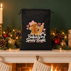 Christmas Drawstring Gift Bags Bulk – 12" × 16" (30 × 40 cm) Cotton Bags in Red, Black or Natural, 18 Holiday & New Year 2027 Designs - Pamusan.com