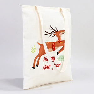 Christmas Zip Tote Bags – 14"x16" (35x40) Cotton Cloth Holiday Bags, Wholesale Options - Pamusan.com
