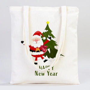 Christmas Zip Tote Bags – 14"x16" (35x40) Cotton Cloth Holiday Bags, Wholesale Options - Pamusan.com