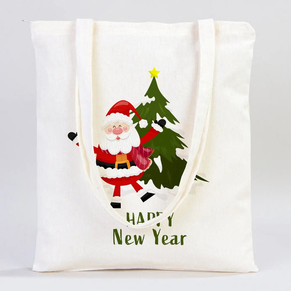 Christmas Zip Tote Bags – 14"x16" (35x40) Cotton Cloth Holiday Bags, Wholesale Options - Pamusan.com