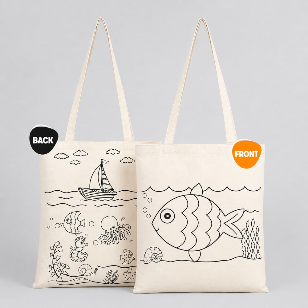 Coloring Bag Painting Set 4 - 20 Double - sided Painted Bag 14"x16" / Carioca Fabric Paint Pen - Pamusan.com