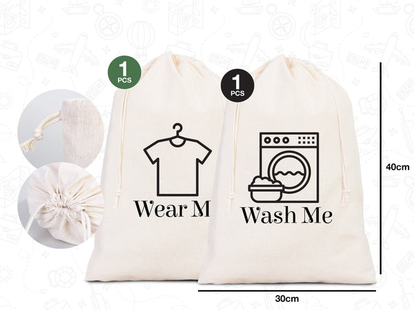 Clean and Dirty Underwear Travel Bags - Overnight Laundry Bag Set | Lingerie & Laundry Organizer - Pamusan.com