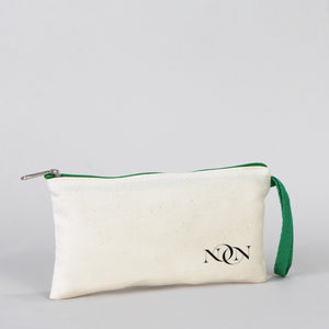Fabric Pencil Case - 8" W x 4" H (21x10 cm)  Green Zippered  -  (Customize)