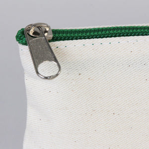 Fabric Pencil Case - 8" W x 4" H (21x10 cm)  Green Zippered  -  (Customize)