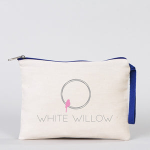 Clutch Bag  8"W x 6"H (21 cm x 15 cm) - Dark Blue Zippered (Customize)