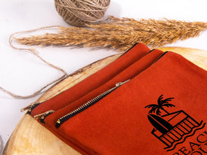 Personalized Clutch Bag – Custom Makeup & Bridesmaid Zip Pouch — print detail | Pamusan