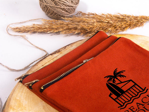 Personalized Clutch Bag – Custom Makeup & Bridesmaid Zip Pouch — print detail | Pamusan