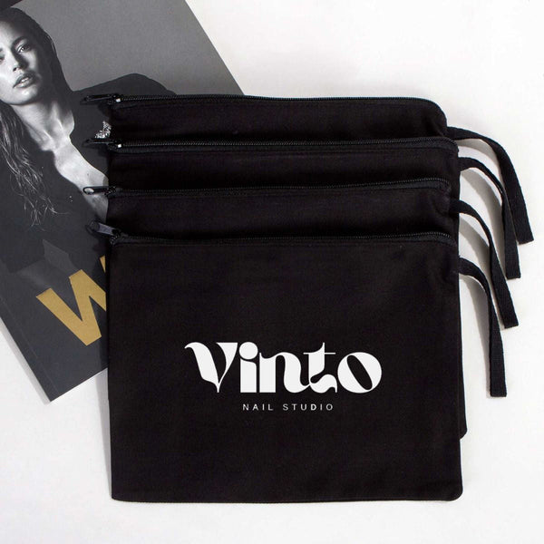 Clutch Bag - Black 8"W x 6"H - 21x15 cm (customized) - Pamusan.com