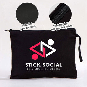 Clutch Bag - Black 8"W x 6"H - 21x15 cm (customized) - Pamusan.com