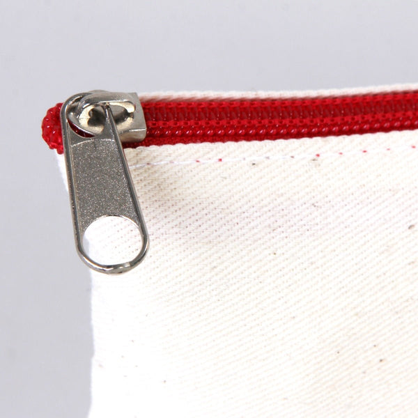 Clutch Bag Red 8"x6" – Red Zippered Cotton Cosmetic & Makeup Pouch (Customizable) - Pamusan.com