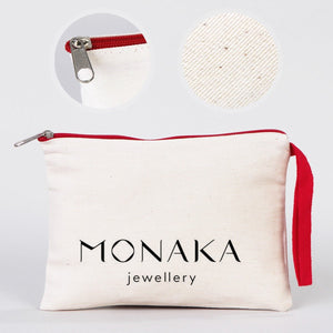 Clutch Bag Red 8"x6" – Red Zippered Cotton Cosmetic & Makeup Pouch (Customizable) - Pamusan.com