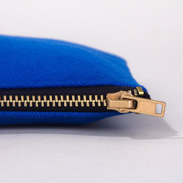 Clutch Bag Saks Blue – 8"x6" Cotton Zipper Cosmetic & Makeup Pouch - Pamusan.com