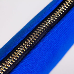 Clutch Bag Saks Blue – 8"x6" Cotton Zipper Cosmetic & Makeup Pouch - Pamusan.com