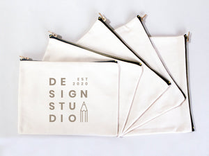 Clutch Bag White 8"x6" – Custom Logo Cotton Makeup & Personalized Cosmetic Pouch - Pamusan.com