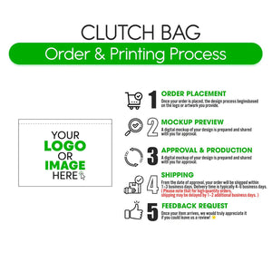 Clutch Bag White 8"x6" – Custom Logo Cotton Makeup & Personalized Cosmetic Pouch - Pamusan.com
