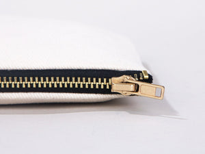 Clutch Bag White 8"x6" – Custom Logo Cotton Makeup & Personalized Cosmetic Pouch - Pamusan.com
