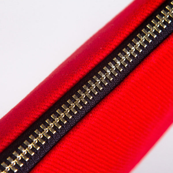 Clutch Bag Red 8"x6" – Cotton Zipper Cosmetic & Makeup Pouch