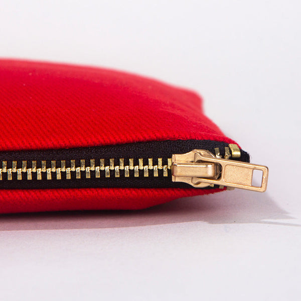 Clutch Bag Red 8"x6" – Cotton Zipper Cosmetic & Makeup Pouch