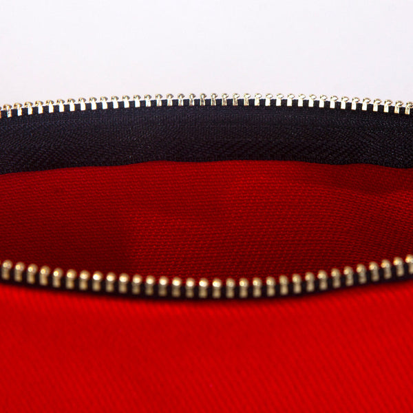 Clutch Bag Red 8"x6" – Cotton Zipper Cosmetic & Makeup Pouch