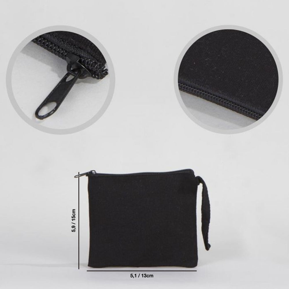 Black Gabardine Clutch Bag - 6" W x 5" H (15 cm x 13 cm)