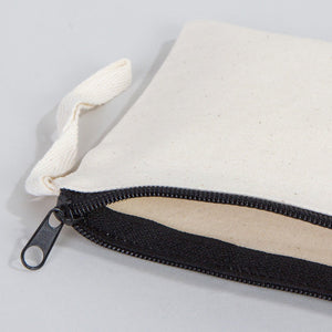 Clutch Unlined Bag - 8"W x 6"H - (Blank) Plain Cotton Pouch with Zipper, Eco - Friendly - Pamusan.com