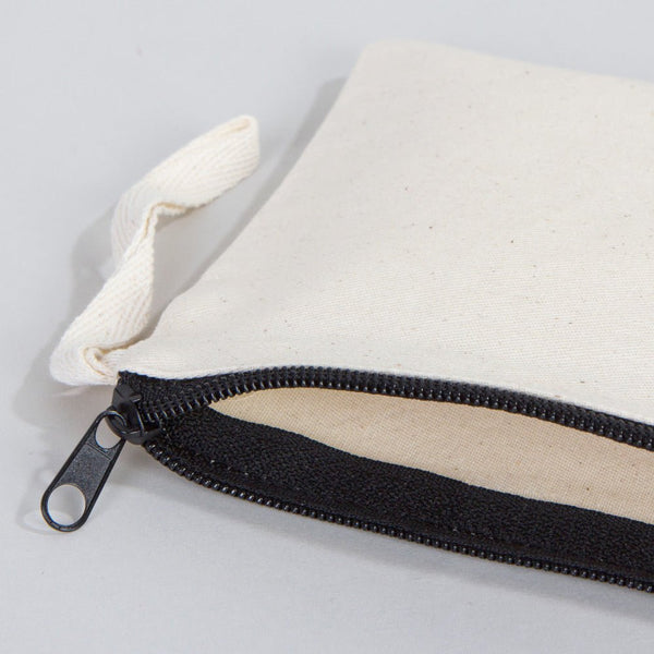 Clutch Unlined Bag - 8"W x 6"H - (Blank) Plain Cotton Pouch with Zipper, Eco - Friendly - Pamusan.com
