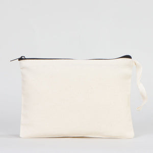 Clutch Unlined Bag - 8"W x 6"H - (Blank) Plain Cotton Pouch with Zipper, Eco - Friendly - Pamusan.com