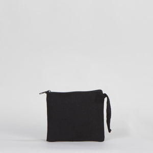 Black Gabardine Clutch Bag - 6" W x 5" H (15 cm x 13 cm)