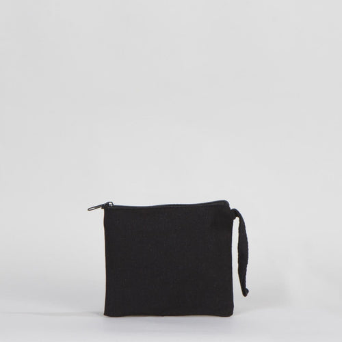 Black Gabardine Clutch Bag - 6" W x 5" H (15 cm x 13 cm)