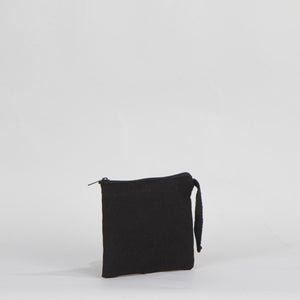 Black Gabardine Clutch Bag - 6" W x 5" H (15 cm x 13 cm)