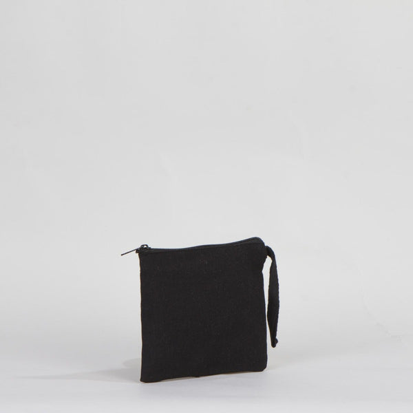 Black Gabardine Clutch Bag - 6" W x 5" H (15 cm x 13 cm)