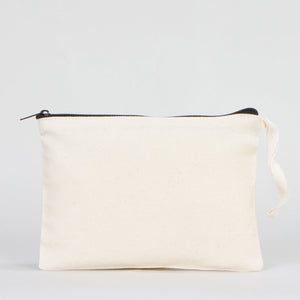 Clutch Unlined Bag - 8"W x 6"H - (Blank) Plain Cotton Pouch with Zipper, Eco-Friendly