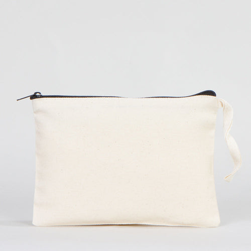 Clutch Unlined Bag - 8"W x 6"H - (Blank) Plain Cotton Pouch with Zipper, Eco-Friendly