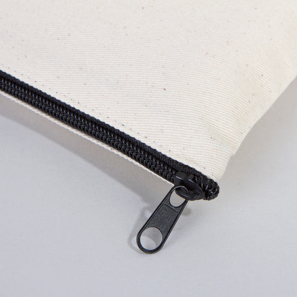 Clutch Unlined Bag - 8"W x 6"H - (Blank) Plain Cotton Pouch with Zipper, Eco-Friendly