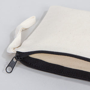 Clutch Unlined Bag - 8"W x 6"H - (Blank) Plain Cotton Pouch with Zipper, Eco-Friendly