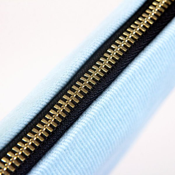 Cotton Clutch Bag Light Blue – 8"x6" Reusable Cosmetic Pouch