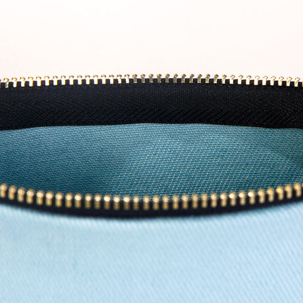 Cotton Clutch Bag Light Blue – 8"x6" Reusable Cosmetic Pouch