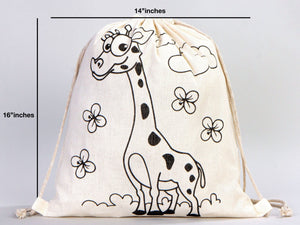 Coloring Animal Backpacks , 14"W x 16"H (35 cm x 40 cm) Kids Art Set - Pamusan.com