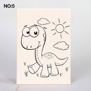Coloring Canvas Notebook for Kids & Adults | 12 Design Cotton Cover - Pamusan.com