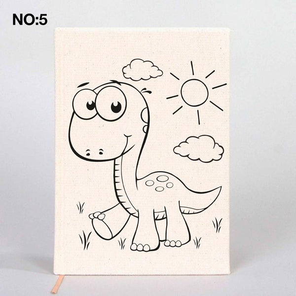 Coloring Canvas Notebook for Kids & Adults | 12 Design Cotton Cover - Pamusan.com