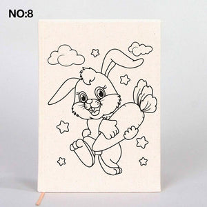 Coloring Canvas Notebook for Kids & Adults | 12 Design Cotton Cover - Pamusan.com