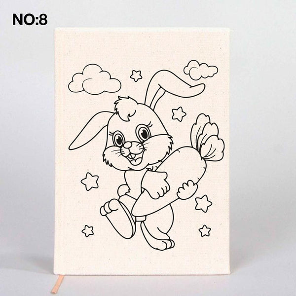 Coloring Canvas Notebook for Kids & Adults | 12 Design Cotton Cover - Pamusan.com