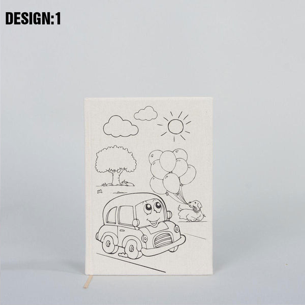 Coloring Canvas Notebook for Kids & Adults | 12 Design Cotton Cover - Pamusan.com